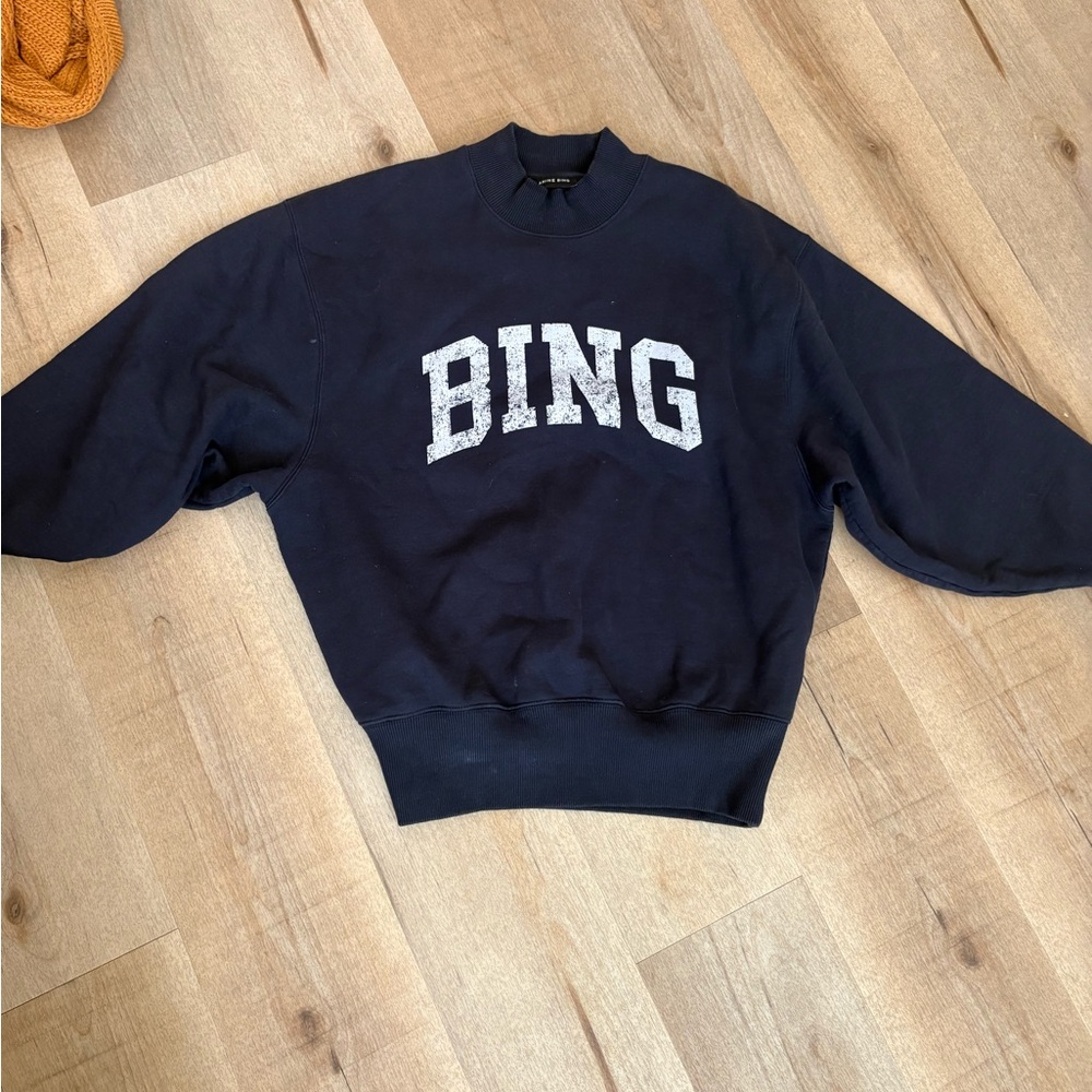 Navy ANINE BING Mockneck Sweatshirt